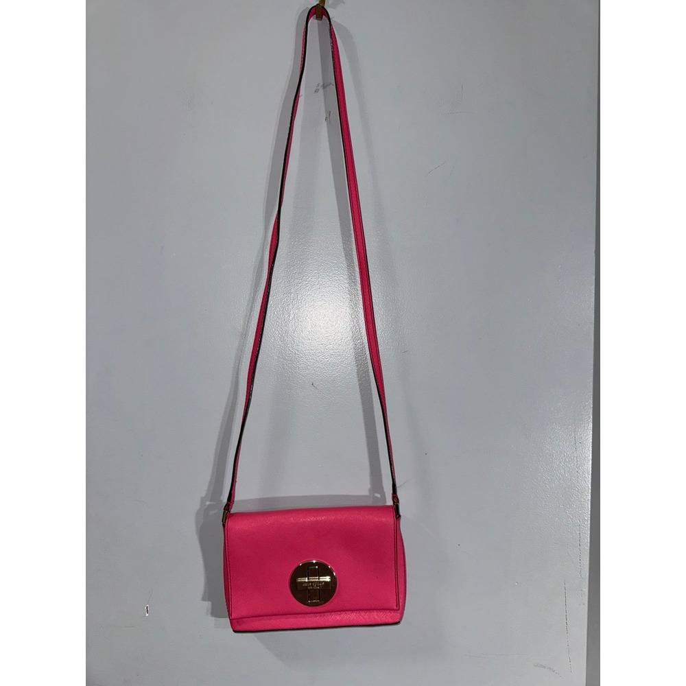 Kate Spade Newberry Lane Sally crossbody silver tone twist lock closure